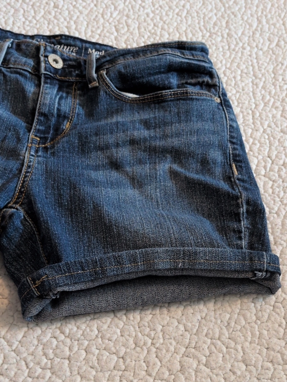 Levi's Signature Modern Stretch Acid Washed Distressed Denim Shorts Retro Summer - Picture 10 of 10